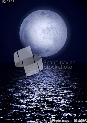 Image of Full moon image with water