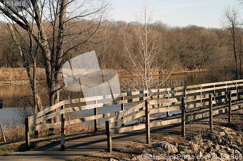 Image of Wooden Bridge and River