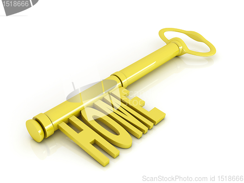 Image of Gold key, home concept illustration 