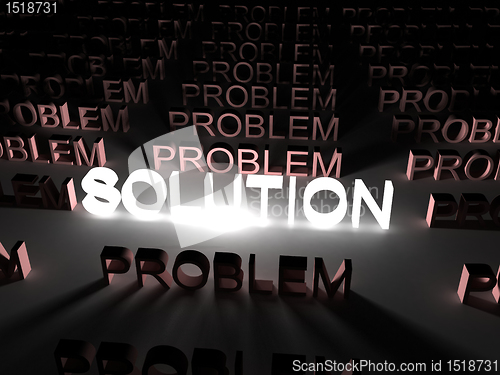 Image of Solution concept, solution word illuminated