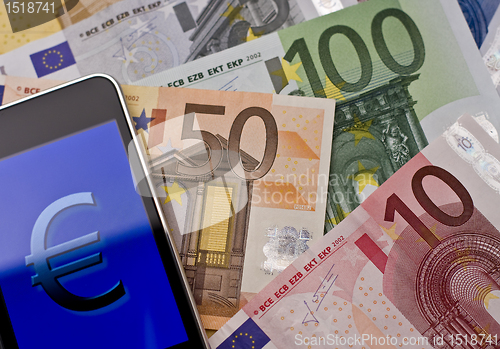 Image of handheld with euro sign -two-