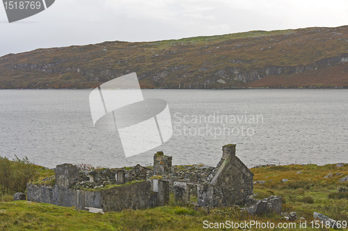 Image of abandoned house at scottish coastline