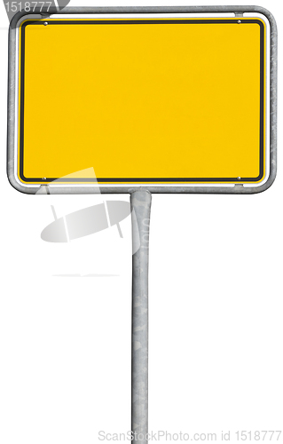 Image of yellow placement sign (clipping path included)