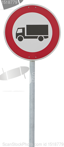 Image of traffic sign: motor lorry (clipping path included)