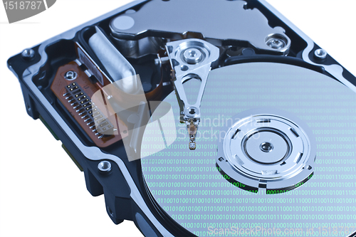 Image of hard disk drive in close up