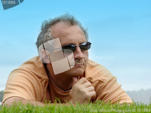 Image of A man on the grass