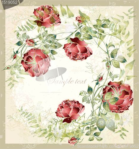 Image of Greeting card with rose. Illustration  roses. 