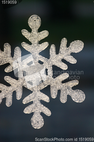 Image of Christmas snowflake decoration on black background 