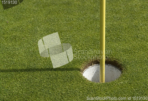 Image of golf hole and stack inside