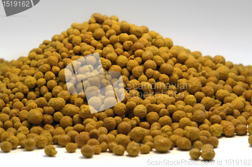 Image of ferric chloride balls in light back