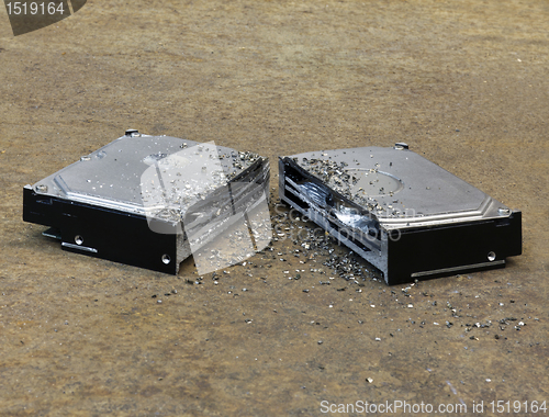 Image of halved hard disk