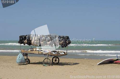 Image of sales booth at the beach