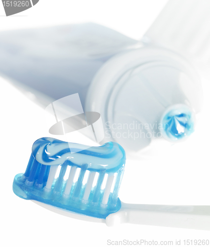 Image of tooth paste and toothbrush