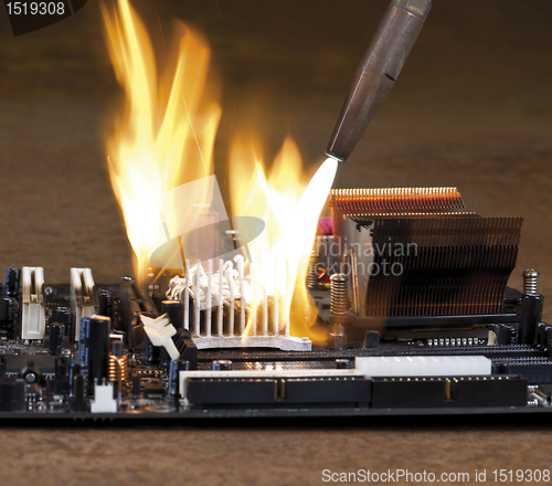 Image of main board destruction