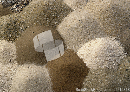 Image of different brown toned sand piles to one another