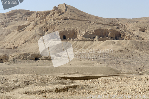Image of rock cut tombs near Mortuary Temple of Hatshepsut