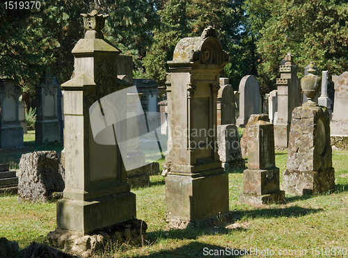 Image of jewish graveyard in sunny ambiance