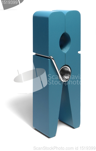 Image of big blue wooden peg