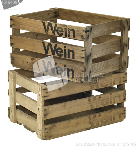 Image of two wooden wine crates