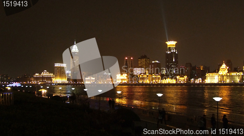 Image of The Bund in Shanghai at night
