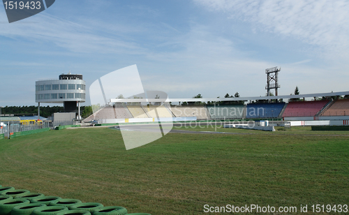 Image of tribune opposite pit lane