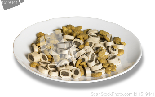 Image of porcelain plate with cat food