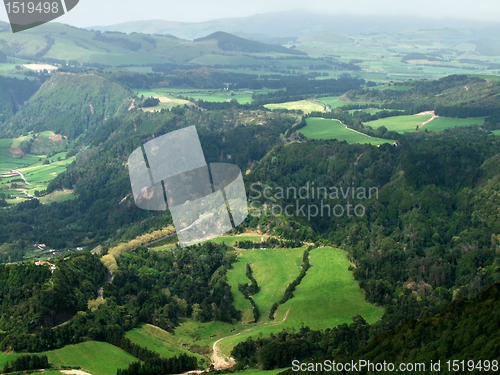 Image of aerial scenery at the Azores