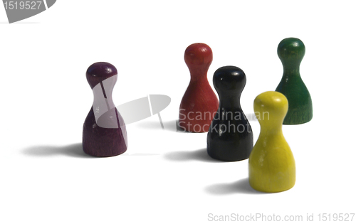 Image of colored gaming figures