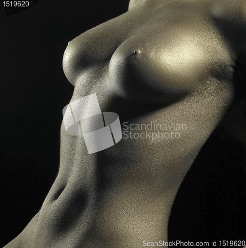 Image of golden female body detail