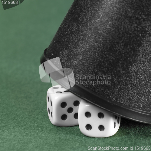 Image of dice and black cup