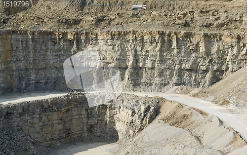 Image of stone pit walls in sunny ambiance