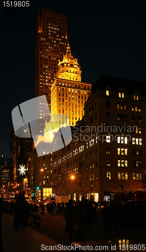 Image of New York street scenery at night