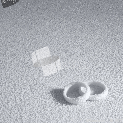 Image of frosted wedding rings