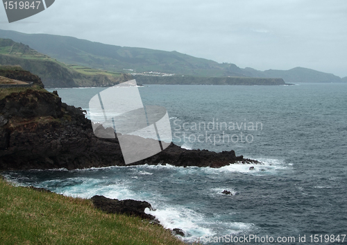 Image of misty coastal scenery at the Azores