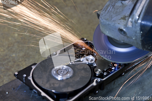 Image of hard disk grinding