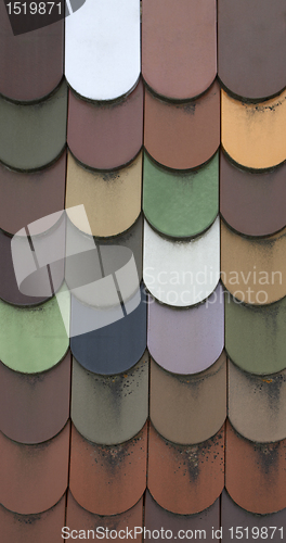 Image of multi colored roof tile pattern