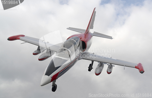 Image of aircraft in clouded sky