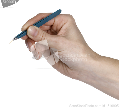 Image of tweezers and splinter