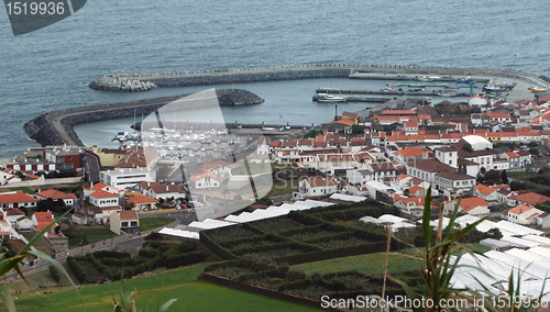 Image of coastal settlement at the Azores