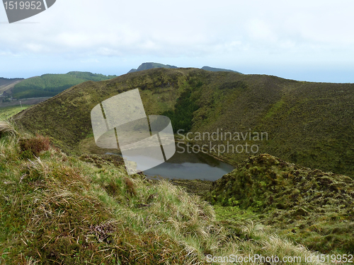 Image of crater lake at the Azores