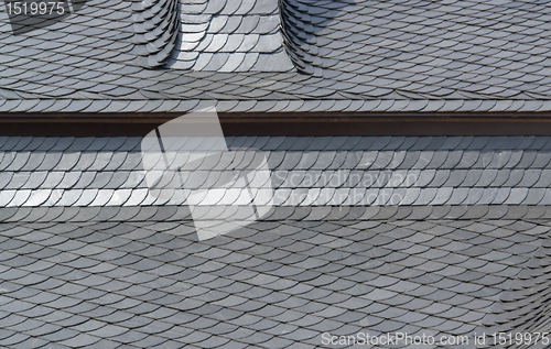 Image of schist tiled roof detail