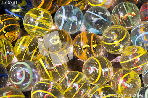 Image of colorfull glass marbles