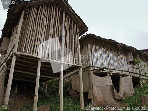 Image of wooden houses in Africa