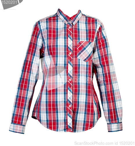 Image of red plaid shirt women