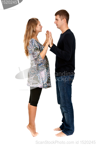 Image of beautiful couple in the studio