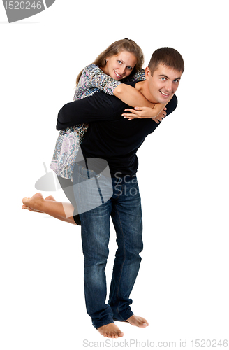 Image of happy couple in the studio