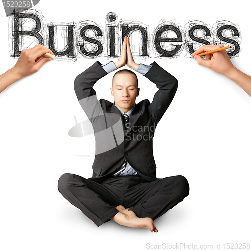 Image of sketch word business with businessman