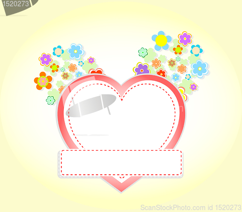 Image of floral heart wedding or valentine invitation card