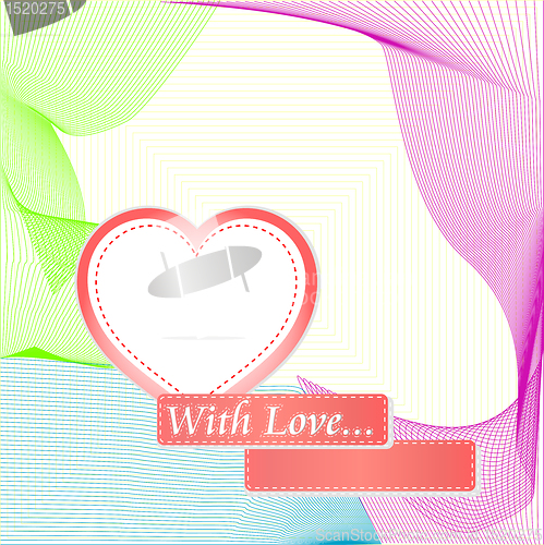 Image of Heart Valentines Day background postcard