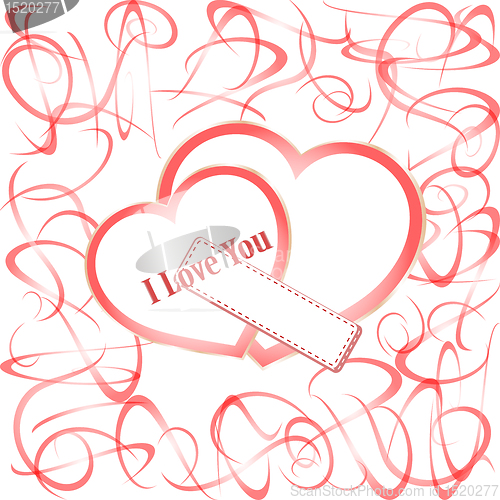 Image of Grunge hearts with text I love you. valentines day Vector